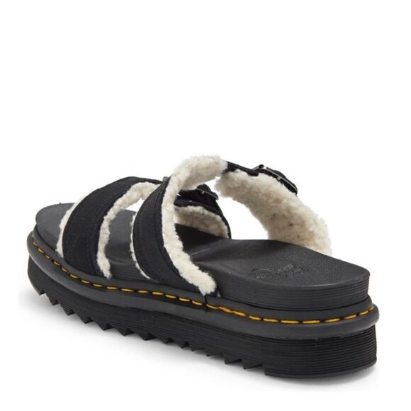 Dr. Martens Myles Faux Fur Platform Sandal (Unisex), Black, Size 13, NWT - Picture 2 of 5